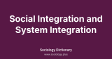 Social Integration and System Integration